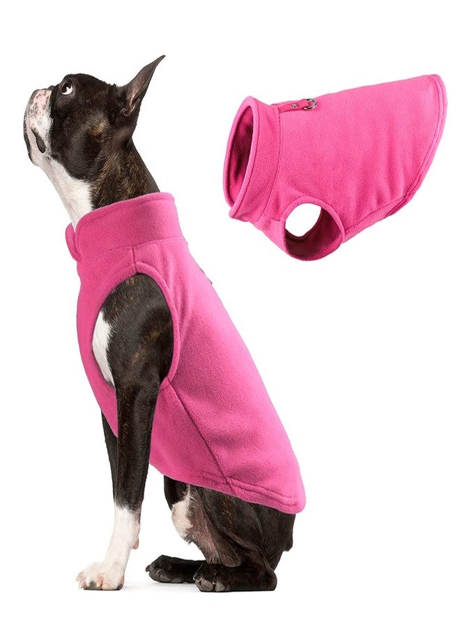 PETANGEL Fleece Lightweight Dog Sweater | Warm Pullover Polar Fleece Dog Jacket with Leash Attachment | Winter Small Dog Sweater for Shih Tzu, Pug, Lhasa Apso, Toy Bulldog, Poodle etc. (Pink) - Image 1